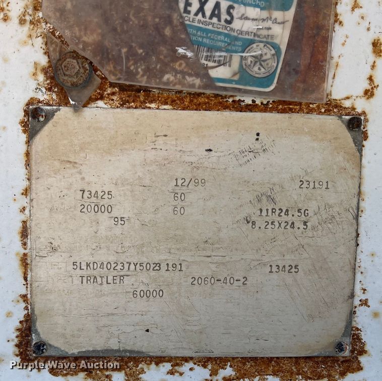 image for item DN3097 2000 Load King  bottom dump trailer