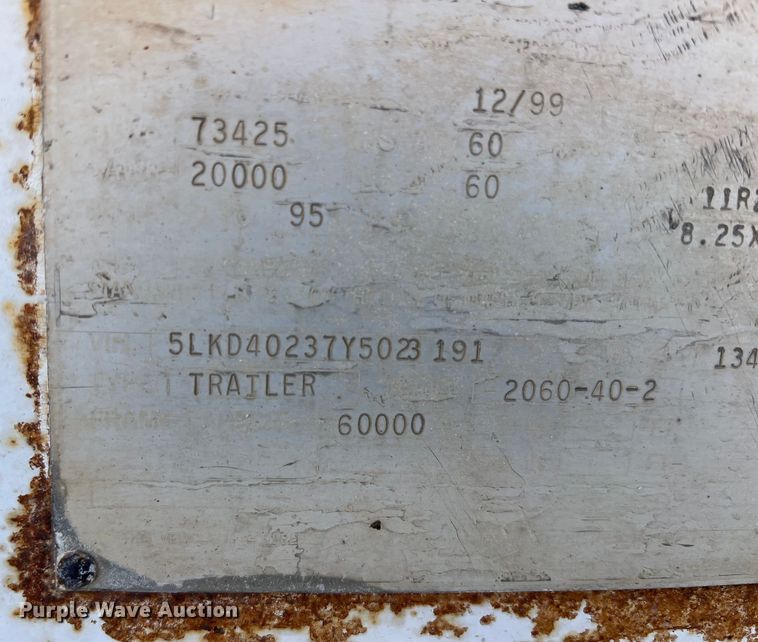 image for item DN3097 2000 Load King  bottom dump trailer