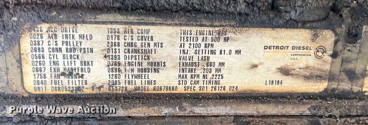 image for item DN3111 Detroit Diesel Series 60  engine