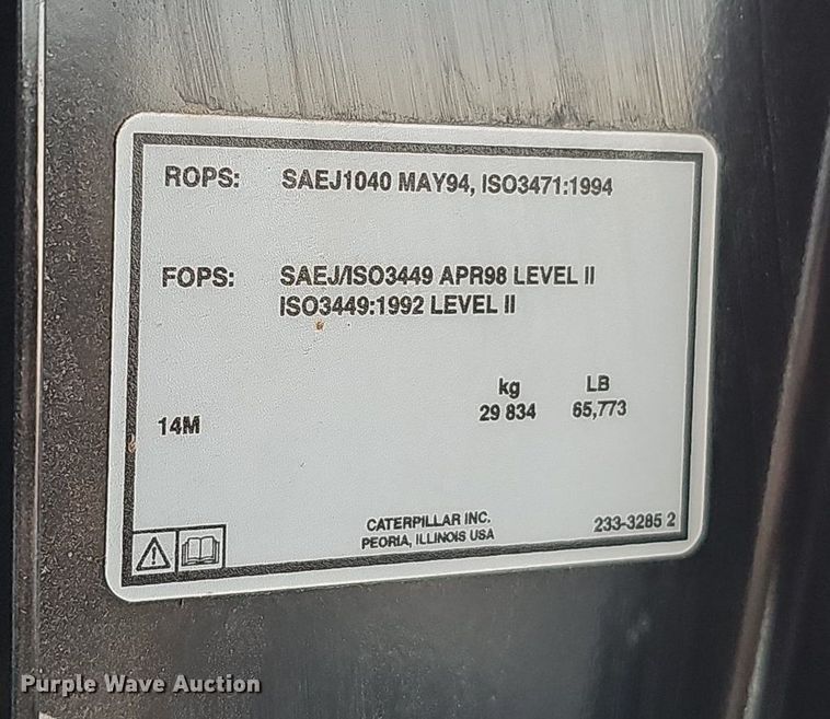 image for item DO2856 2014 Caterpillar 12M2 AWD VHP Plus  motor grader