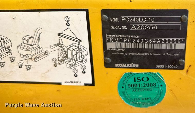 image for item DO5055 2013 Komatsu PC240LC-10  excavator