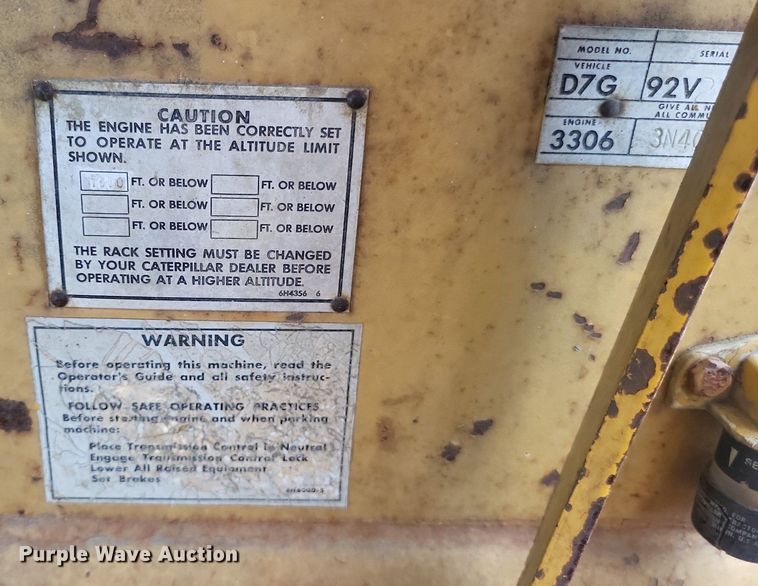 image for item DP5202 1975 Caterpillar D7G  dozer