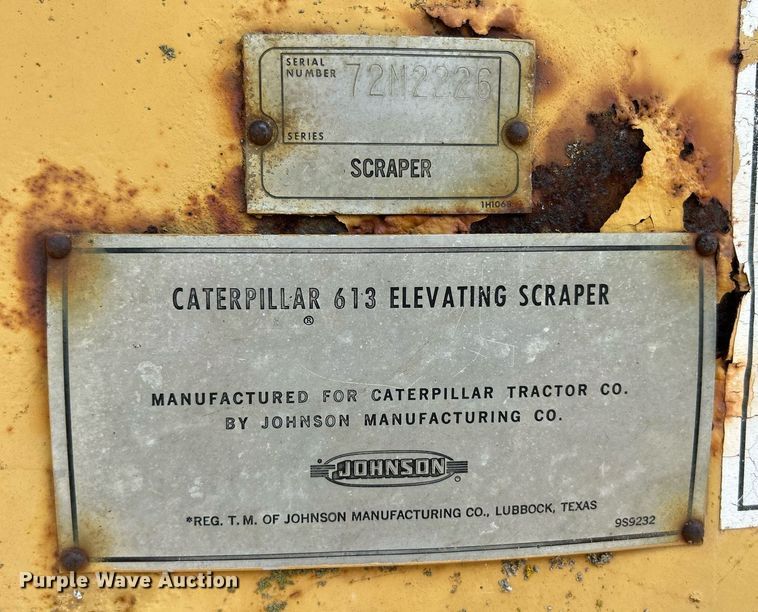 image for item DQ0838 1973 Caterpillar 613  elevating scraper