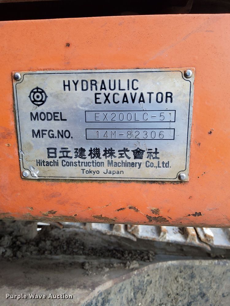 image for item DQ1790 1997 Hitachi EX200LC-5  excavator