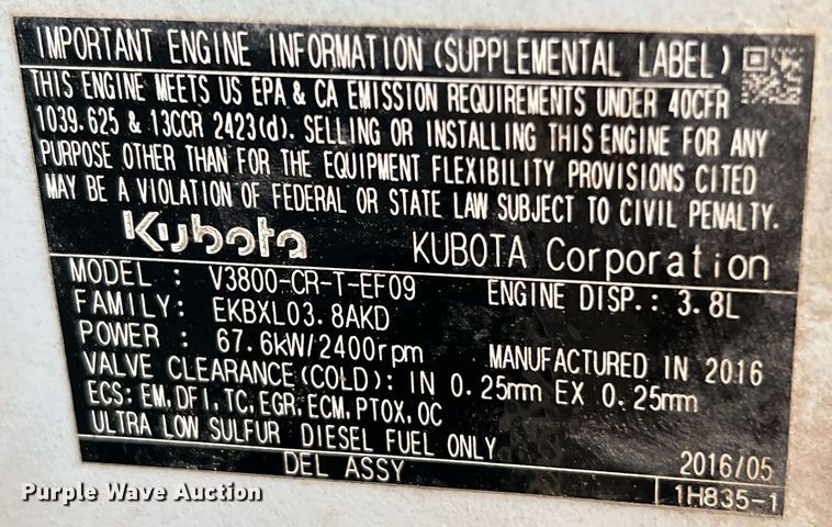 image for item DQ2114 2016 Takeuchi TL10  tracked skid steer loader