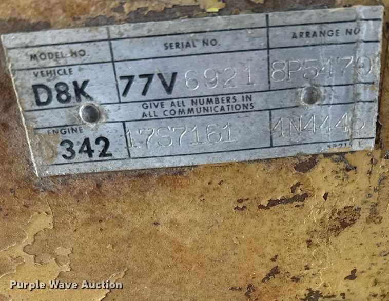 image for item DQ7333 1976 Caterpillar D8K  cable plow