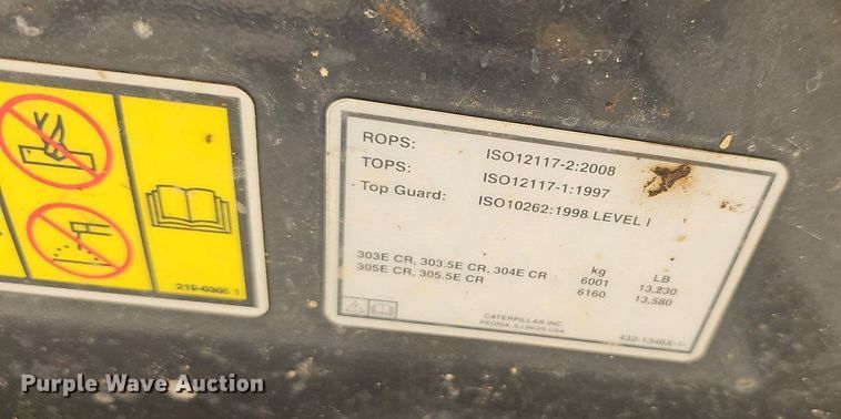 image for item DR3406 2015 Caterpillar 303E CR  mini excavator