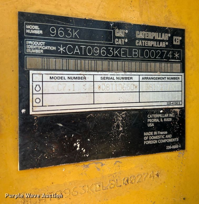 image for item II9244 2016 Caterpillar 963K  track loader