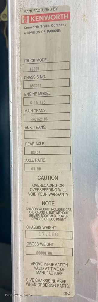 image for item KB9441 2000 Kenworth T800B  flatbed truck