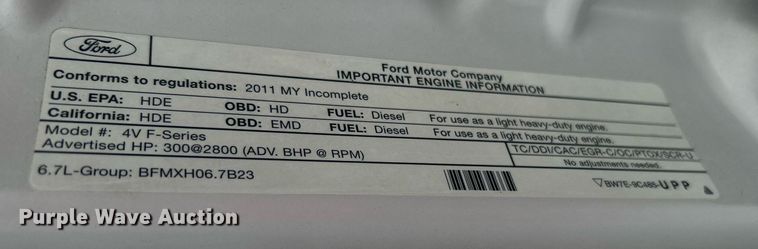 image for item KW9175 2011 Ford F550 Super Duty  Crew Cab utility / service truck