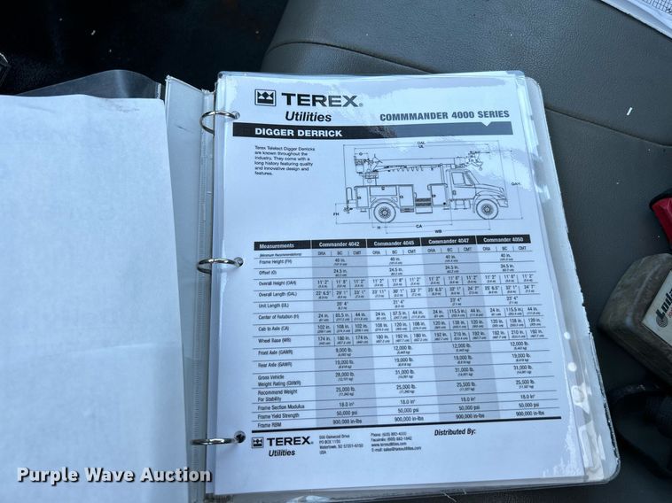 image for item KW9188 2007 Ford F750  digger derrick truck