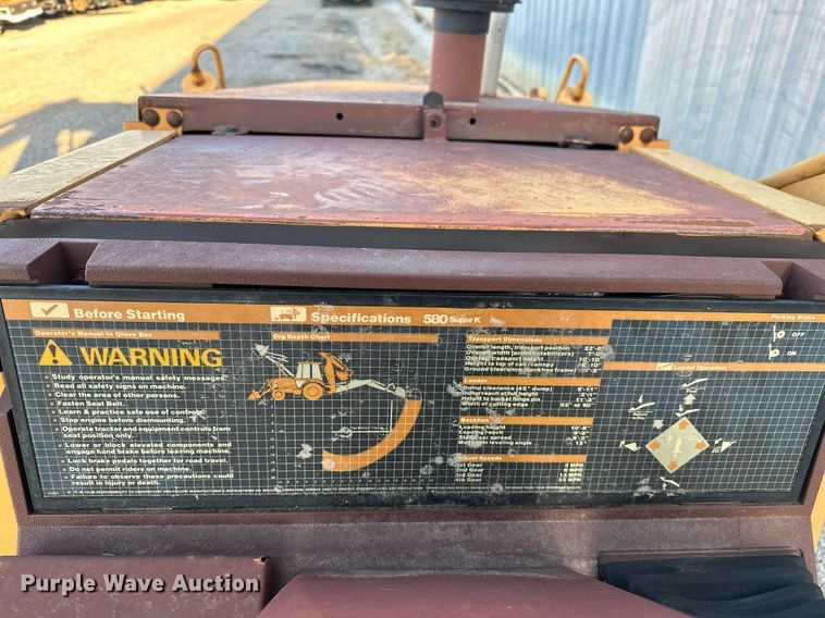 image for item KW9197 1992 Case 580 Super K  backhoe