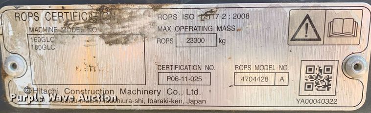 image for item LH9717 2019 John Deere 180G LC  excavator