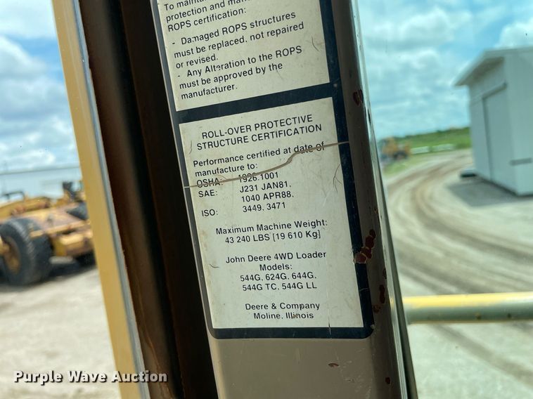 image for item LS9328 1995 John Deere 624G  wheel loader