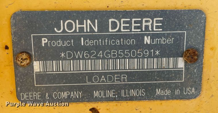 image for item LS9328 1995 John Deere 624G  wheel loader