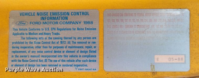 image for item LS9574 1988 Ford F800  dump truck