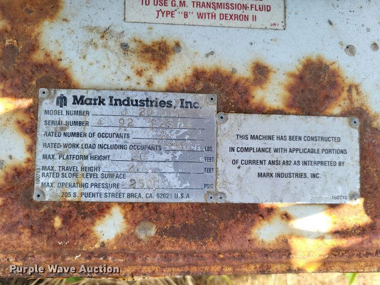 image for item LS9575 Mark Lift  J 20 NEP scissor lift