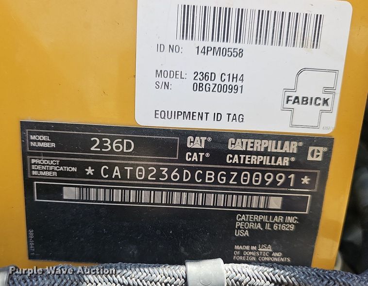 image for item LW9698 2014 Caterpillar 236D  tracked skid steer loader