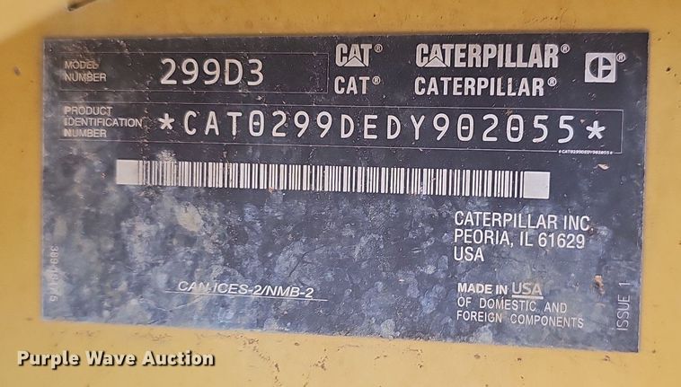 image for item LW9735 2019 Caterpillar 299D3  tracked skid steer loader