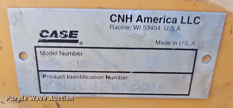 image for item LW9736 2007 Case 580 Super M II  backhoe