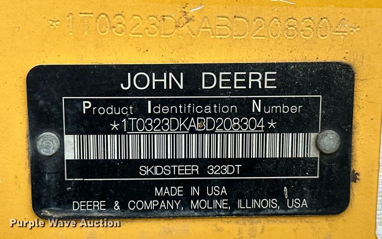 image for item MB9653 2011 John Deere 323D  tracked skid steer loader
