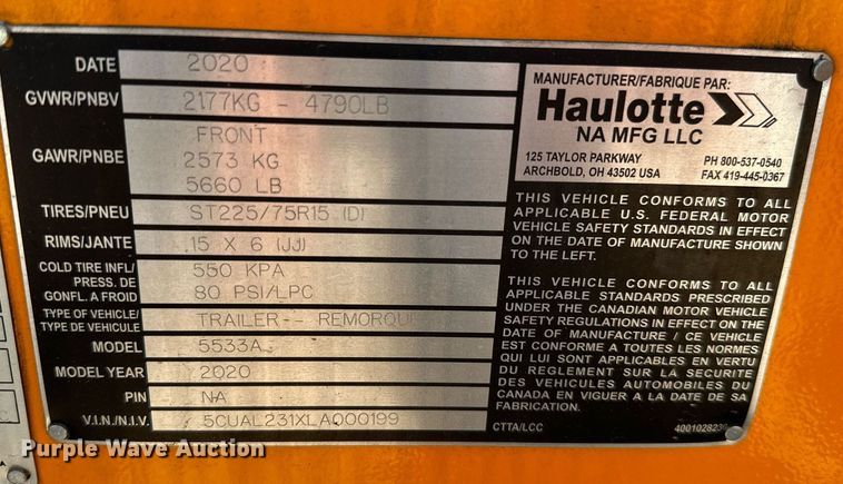 image for item MB9673 2020 Haulotte 5533A  boom lift