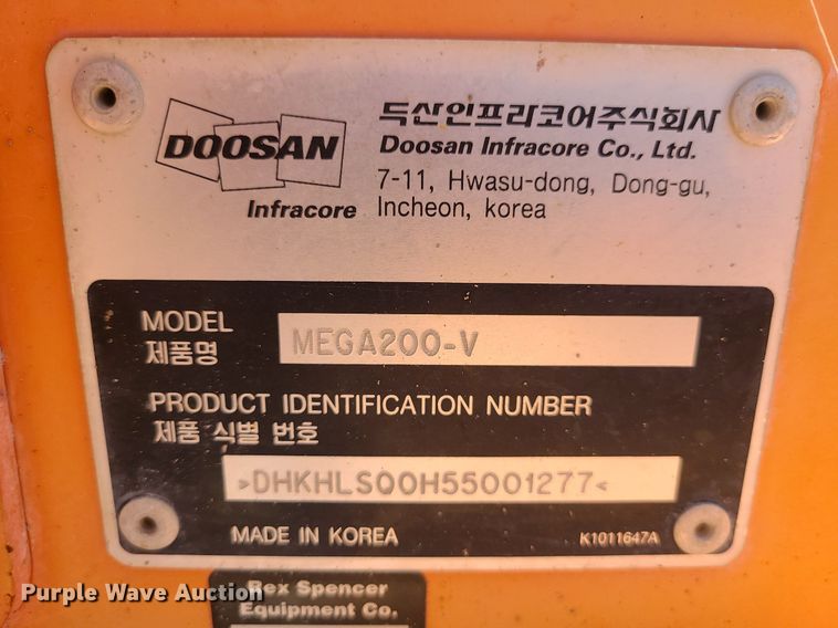 image for item MO9987 2007 Doosan MEGA200-V  wheel loader