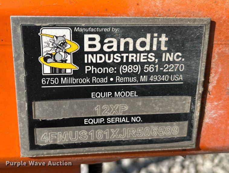 image for item NA9001 2018 Bandit Intimidator 12XP  wood chipper