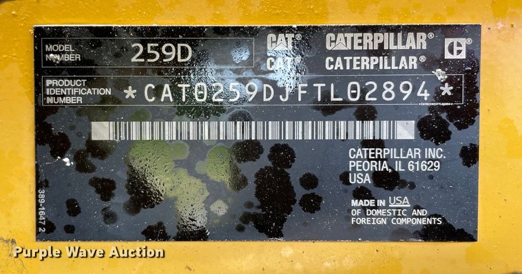 image for item NB9059 2015 Caterpillar 259D  tracked skid steer loader