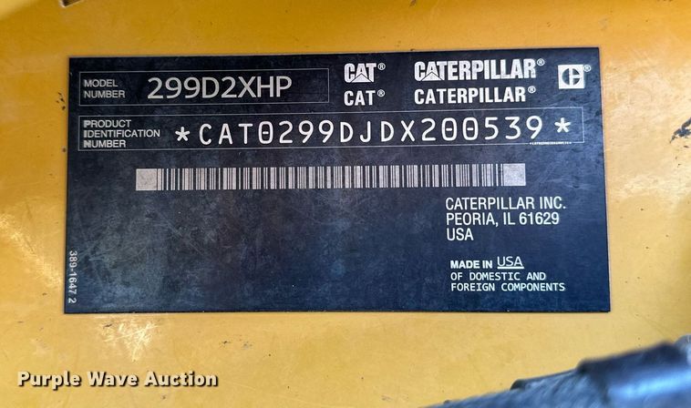 image for item NP9833 2016 Caterpillar 299D2XHP  tracked skid steer loader
