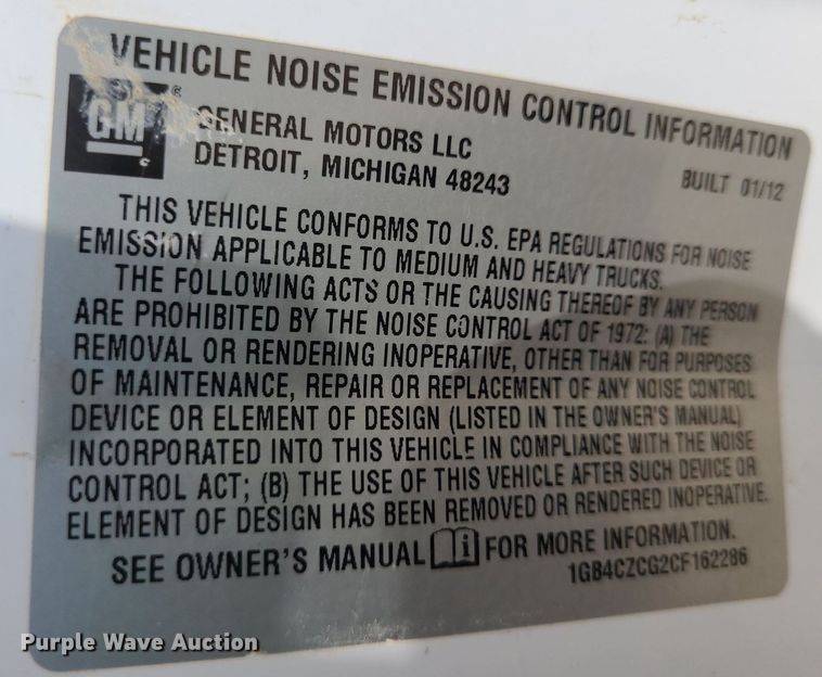 image for item NX9626 2012 Chevrolet Silverado 3500HD  Crew Cab flatbed pickup truck