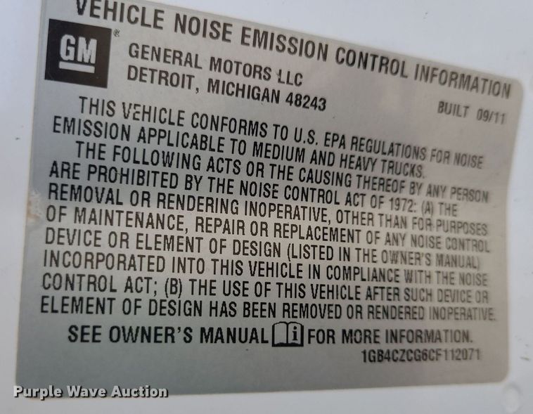 image for item NX9627 2012 Chevrolet Silverado 3500HD  Crew Cab flatbed pickup truck