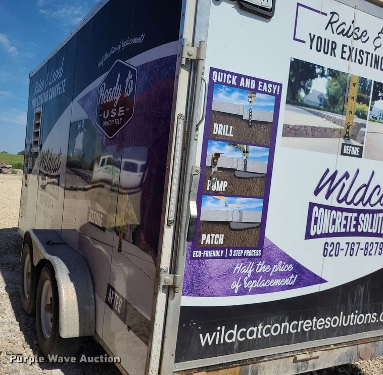 image for item NX9633 LGS  enclosed cargo trailer with polyurethane concrete lifting equipment