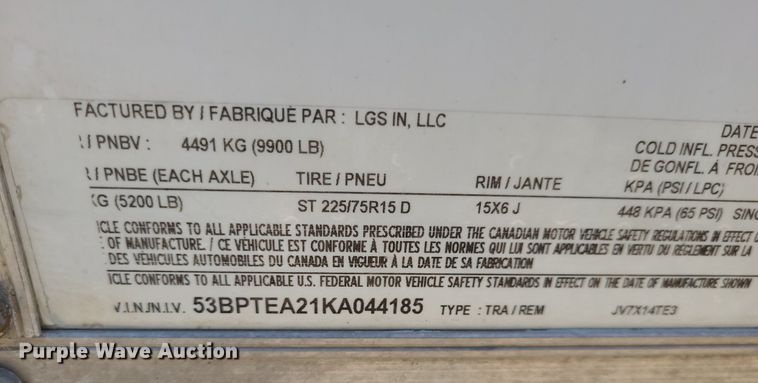 image for item NX9633 LGS  enclosed cargo trailer with polyurethane concrete lifting equipment