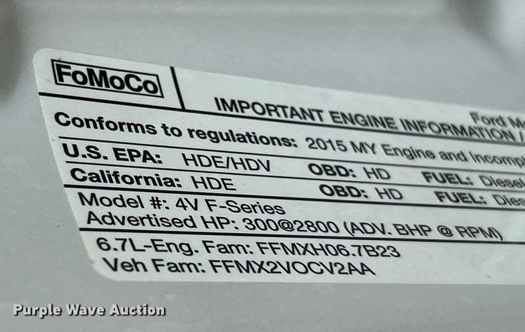 image for item OK9634 2015 Ford F550 Super Duty XL crew cab chipper truck