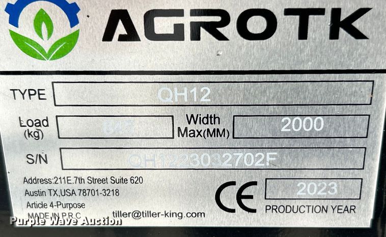 image for item OK9642 2023 Agrotk QH12  mini excavator