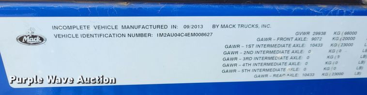 image for item DK1751 2014 Mack LEU613  refuse truck