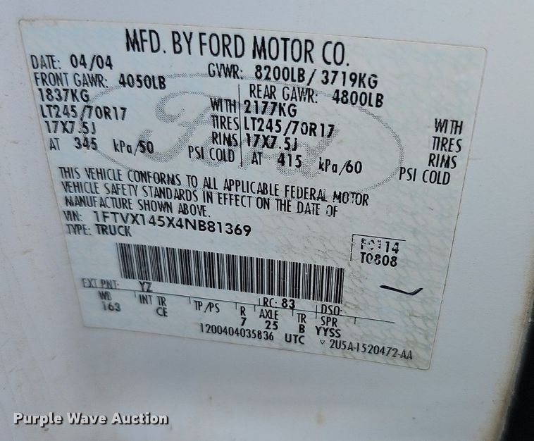 image for item DN8526 2004 Ford F150  SuperCab pickup truck