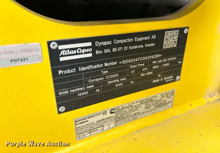 image for item DO5113 Dynapac CC5200  double drum vibratory roller