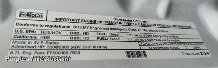 image for item DO5115 2015 Ford F550 Super Duty  flatbed truck with side boom mower