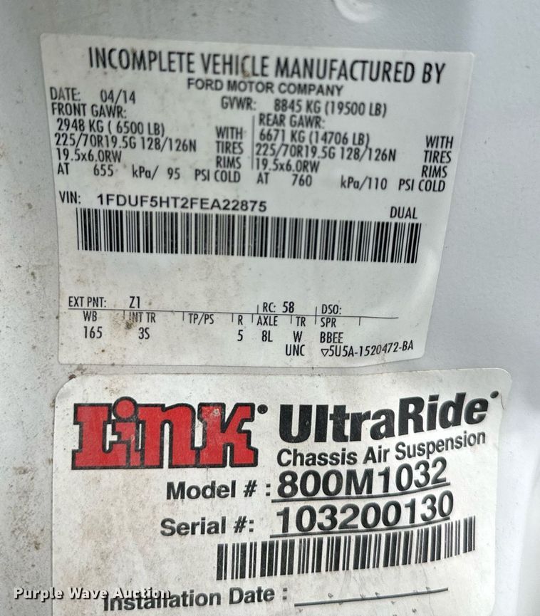 image for item DO5115 2015 Ford F550 Super Duty  flatbed truck with side boom mower