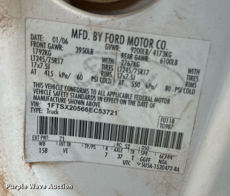 2006 Ford F250 XL Super Duty SuperCab pickup truck in Vernon, TX Item