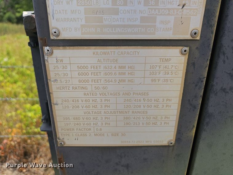 image for item KW9933 Hollingsworth MEP-005A  generator