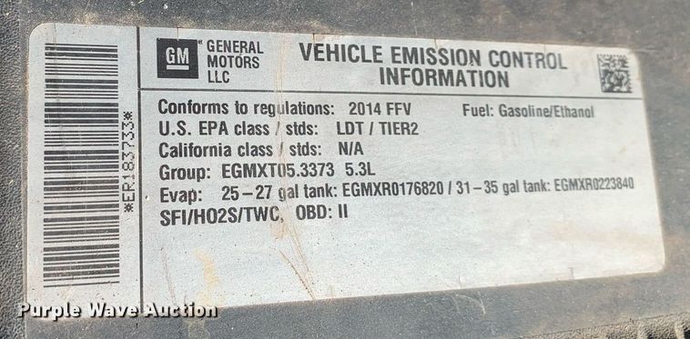 image for item LH9718 2014 Chevrolet Tahoe Police  SUV