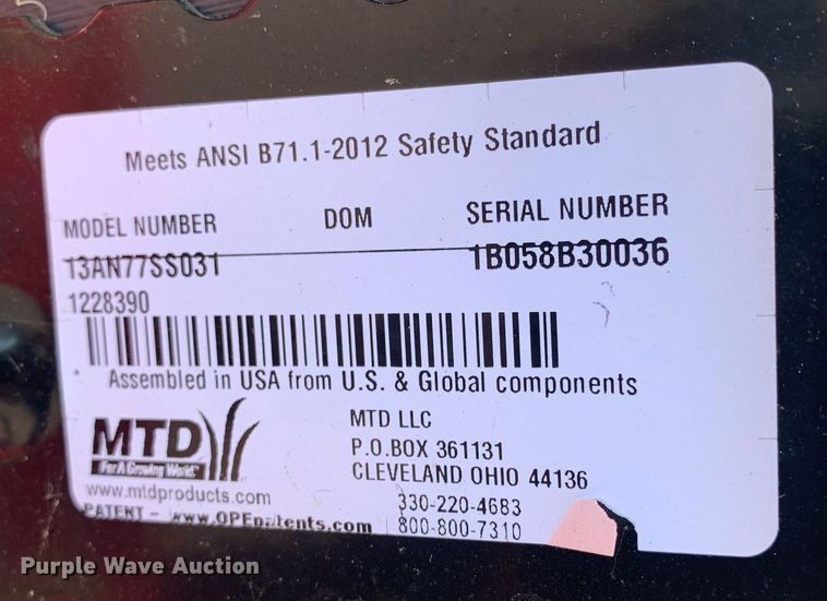 image for item LH9720 MTD Huskee LT 4200  lawn mower