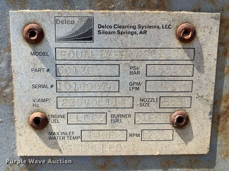 image for item LH9724 Delco Equalizer 420 IBD  pressure washer