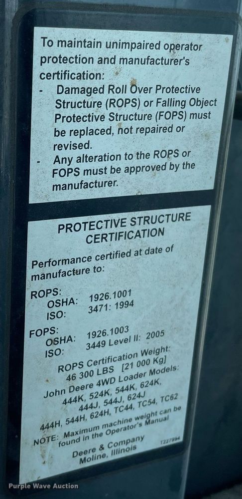 image for item LS9320 2013 John Deere 624K  wheel loader