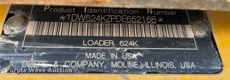 image for item LS9320 2013 John Deere 624K  wheel loader