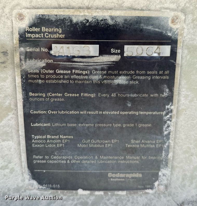 image for item MB9638 1994 Cedarapids CX20SCRSKD  crushing plant