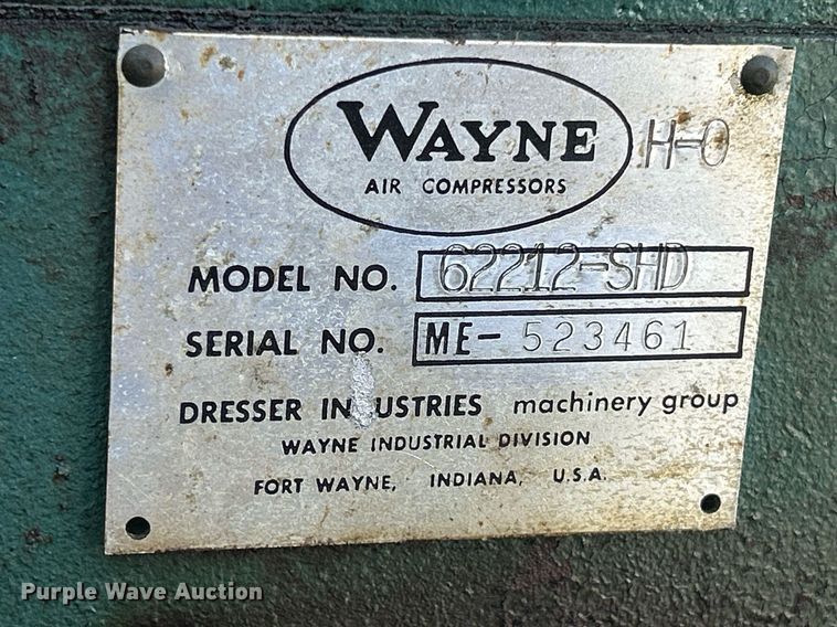 image for item MC9996 Wayne 62212 SDH  air compressor